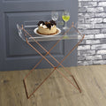 Clear and Copper Tray Table with Removable Tray
