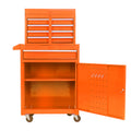 Rolling Tool Chest, 5-Drawer Tool Box Organizer w/Lockable Wheels & Sliding Drawers & Detachable Top & Adjustable Shelf, Tool Storage Cabinet for Garage Workshop(Orange)