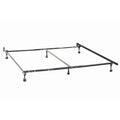 Deverton Black Metal Queen or Eastern King or Cal King Bed Frame with Center Support and Adjustable Design