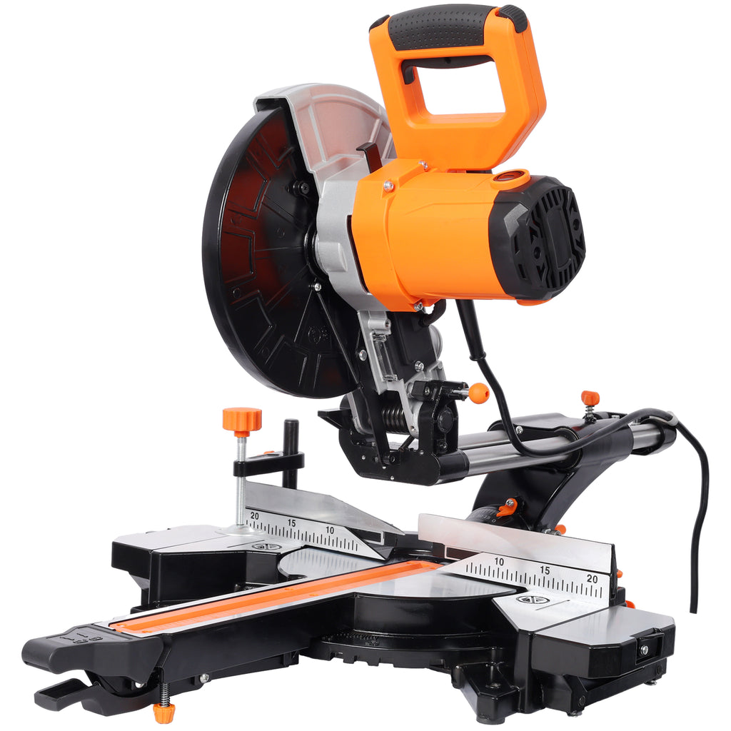 10in Single Bevel Double Speed Sliding Miter Saw,48T Blade,2-Speed 5000/3200 RPM,3.5x13in Cutting Capacity,ETL certificate