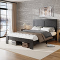 Bed Frame Queen Size, Wood Platform Bed Frame , Noise Free,No Box Spring Needed and Easy Assembly Tool,Large Under Bed Storage,Dark Black