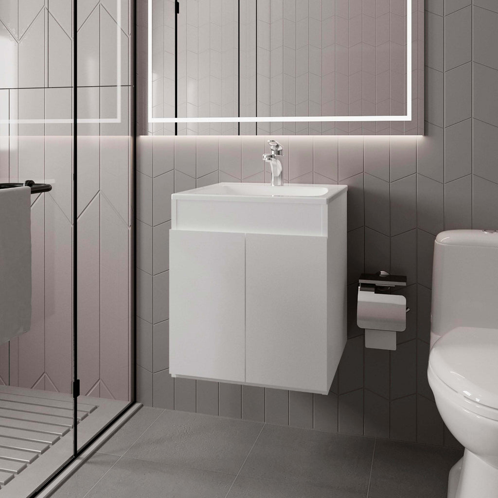 White Bathroom Vanity with two Doors