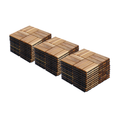 Interlocking Deck Tiles Checker Pattern 12' x 12' Square Yellow Acacia Hardwood Outdoor Flooring