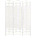 3 Panel Room Divider, Folding Privacy Screen, 5.6' Room Separator, Wave Fiber Freestanding Partition Wall Divider for Rooms, Home, Office, White