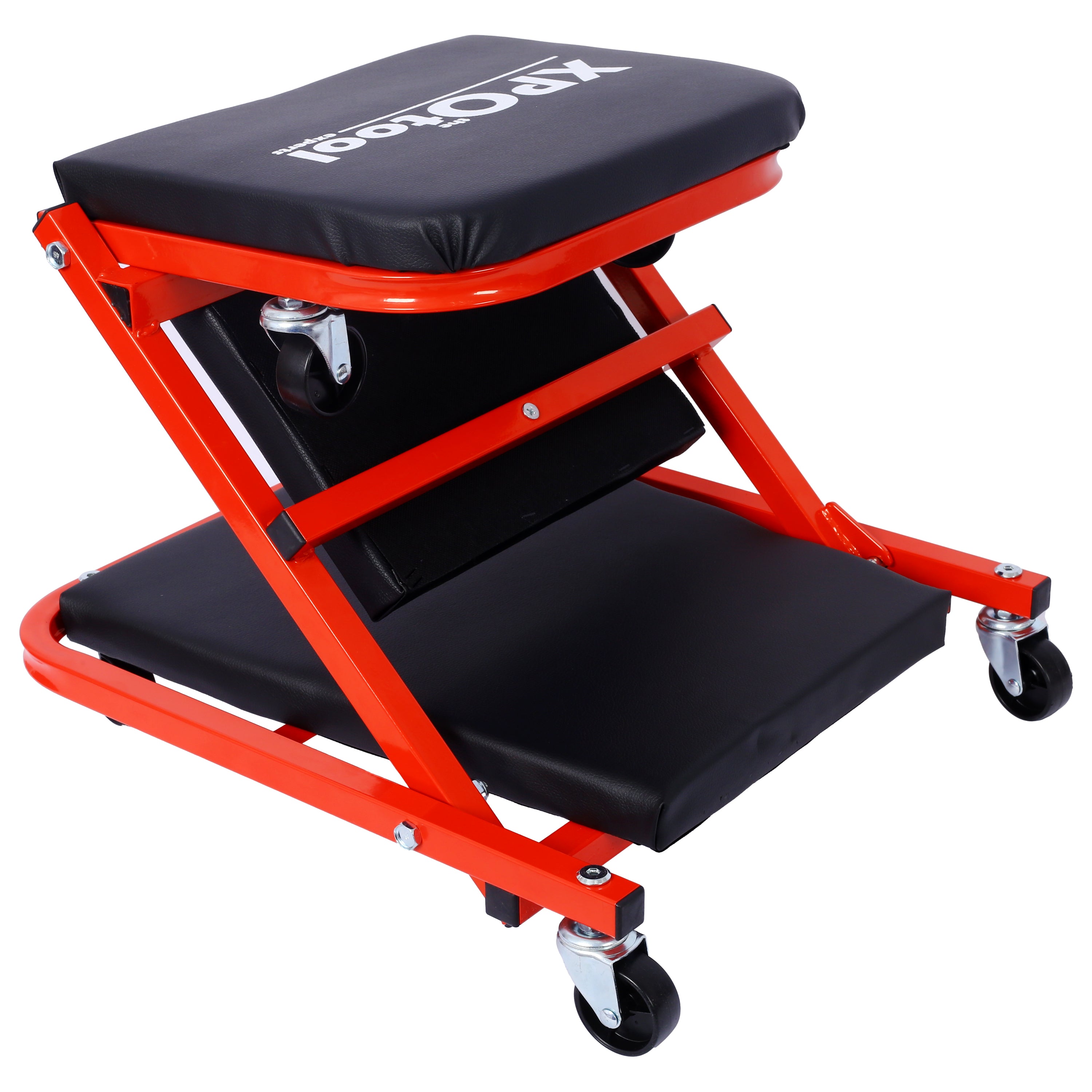 Mechanic Creeper, Garage Gift, 36' Z Creeper Seat, 2 in 1 Mechanic Gifts, 300 lbs Capacity, Low Profile Creeper with 6 pcs Wheels in Garage/Shop for Fathers Day Tool Gift ,red color