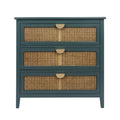 3 Drawer Cabinet, Natural rattan, American Furniture, Suitable for bedroom, living room, study