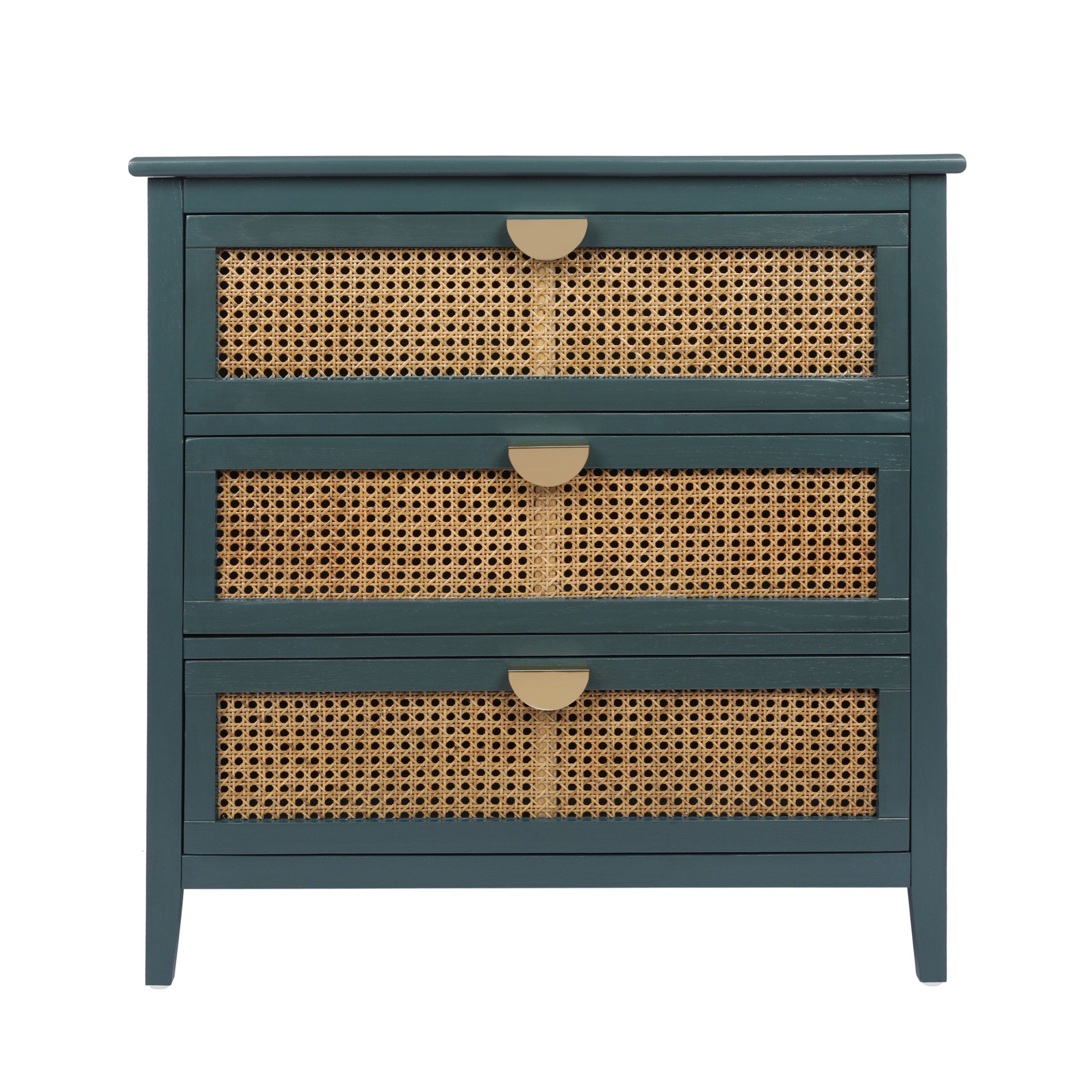 3 Drawer Cabinet, Natural rattan, American Furniture, Suitable for bedroom, living room, study