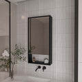 Rectangle Medicine Cabinet with Mirror Wenge