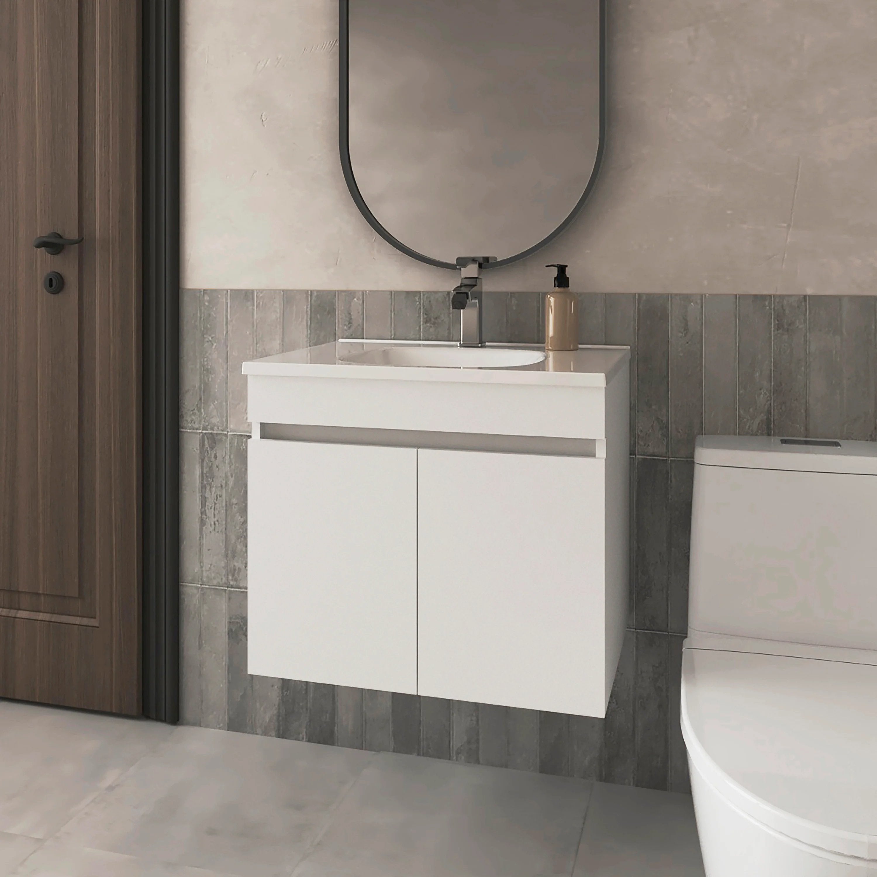 White Vanity with 2 Doors