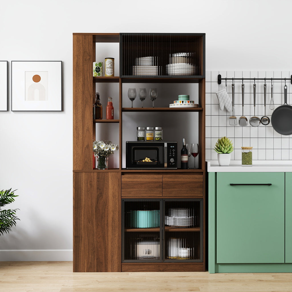 70.87'H Tall Storage Cabinet with Multi-functional storage spac, Modern Wooden Entrance Organizer for Hallway, Living Room