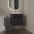 Primavera 18' Wide Floating Bathroom Vanity, With One Cabinet And Two Shelves, Black