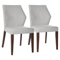 Luca Light Grey Fabric Dining Chair Set Of 2 - Comfortable Seating with Solid Wood Frame