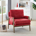 Kelly Mid-Century Modern Velvet Accent Armchair, Red
