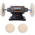 8-Inch Electric Polisher Bench Buffer Grinder 5A- Includes 4PCs 80Ply Thic Buffing Wheels Ideal Benchtop Buffing Machine for Polishing Metal, Jewelry, Knives, Wood, Jade, and Plastic. CSA Certificated