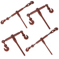 Heavy duty 3/8' – 1/2' Ratchet Binders, 9200lbs Working Load breaking, G70 Hooks Adjustable Length, 4-Pack, Red