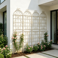 4 Pack Metal Garden Trellis 86.7' x 19.7' Rustproof Trellis for Climbing Plants Outdoor Flower Support Cream White