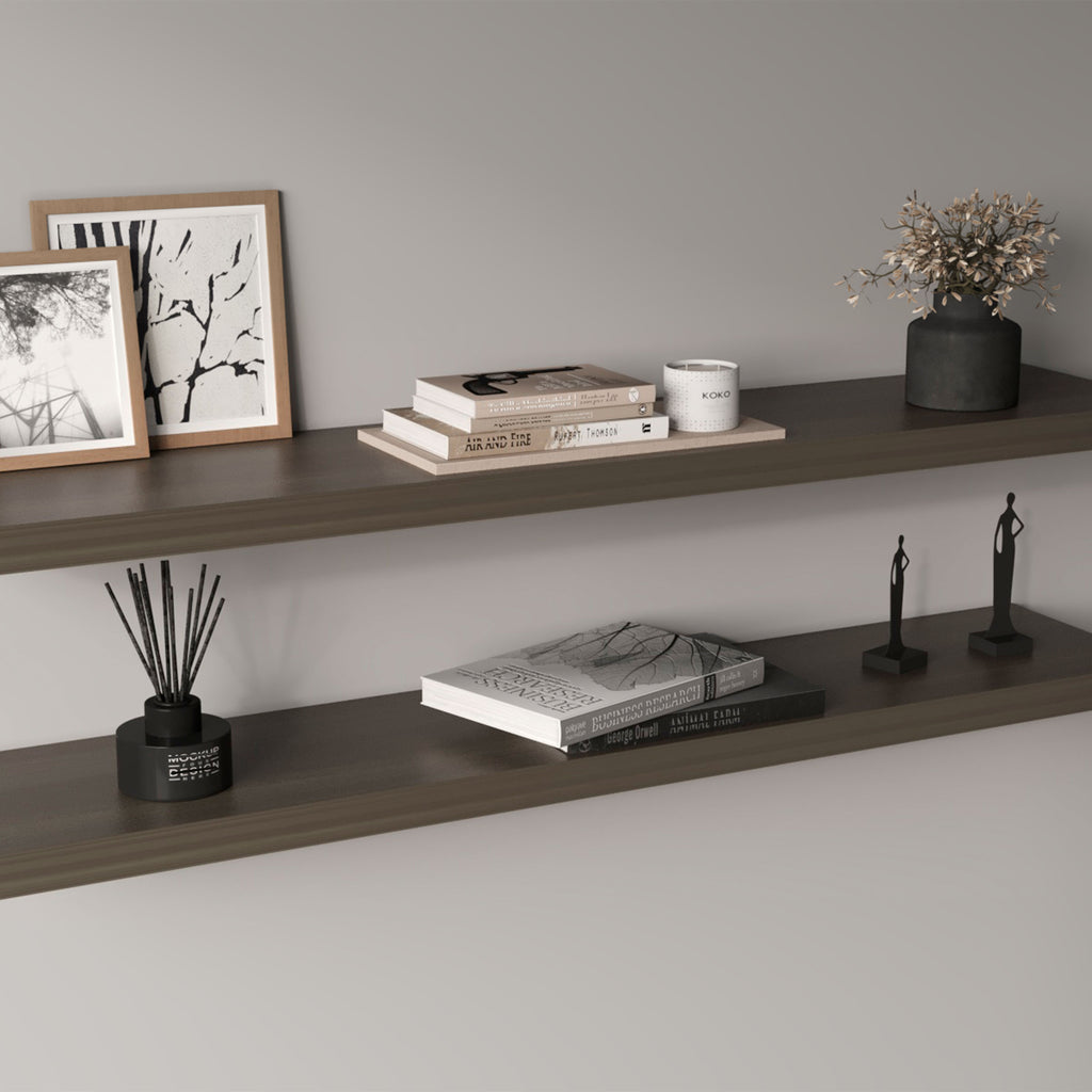Ecco 47' Wide Floating Shelves Set Of 2, Shelves For Wall Decor For Bedroom, Bathroom Storage Shelves, Book Shelves For Living Room, Olive