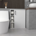 Meller Wall-Mounted Medicine Cabinet With 1 Door And 3 Open Shelves, Modern Bathroom Storage Organizer, White