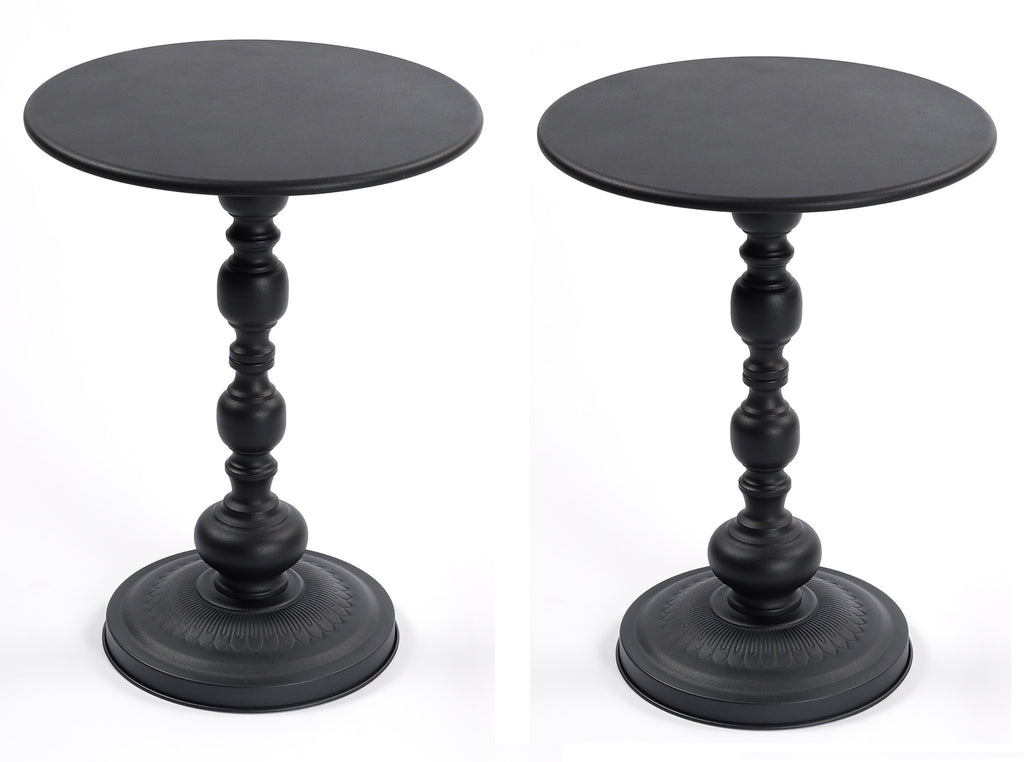 2P, Vintage Metal Coffee Table End Table, Round Side Table for Sofa Bedside Nightstand, Accent Table Decorative Small Space Living Room Bedroom