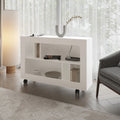 White Console Table in Melamine with Open Storage