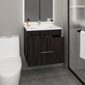 One door Batroom Vanity Hatta, Two Drawers and Open Shelf, Includes Hardware, Black