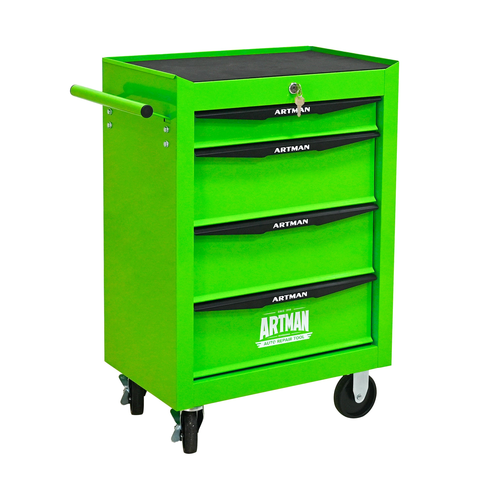 Rolling Metal Tool Chest with 4 Drawers, 20' 4-Drawer Tool Chest Cabinet with Ball Bearing Drawer Slides, Steel Tool Storage Box Organizer -GREEN