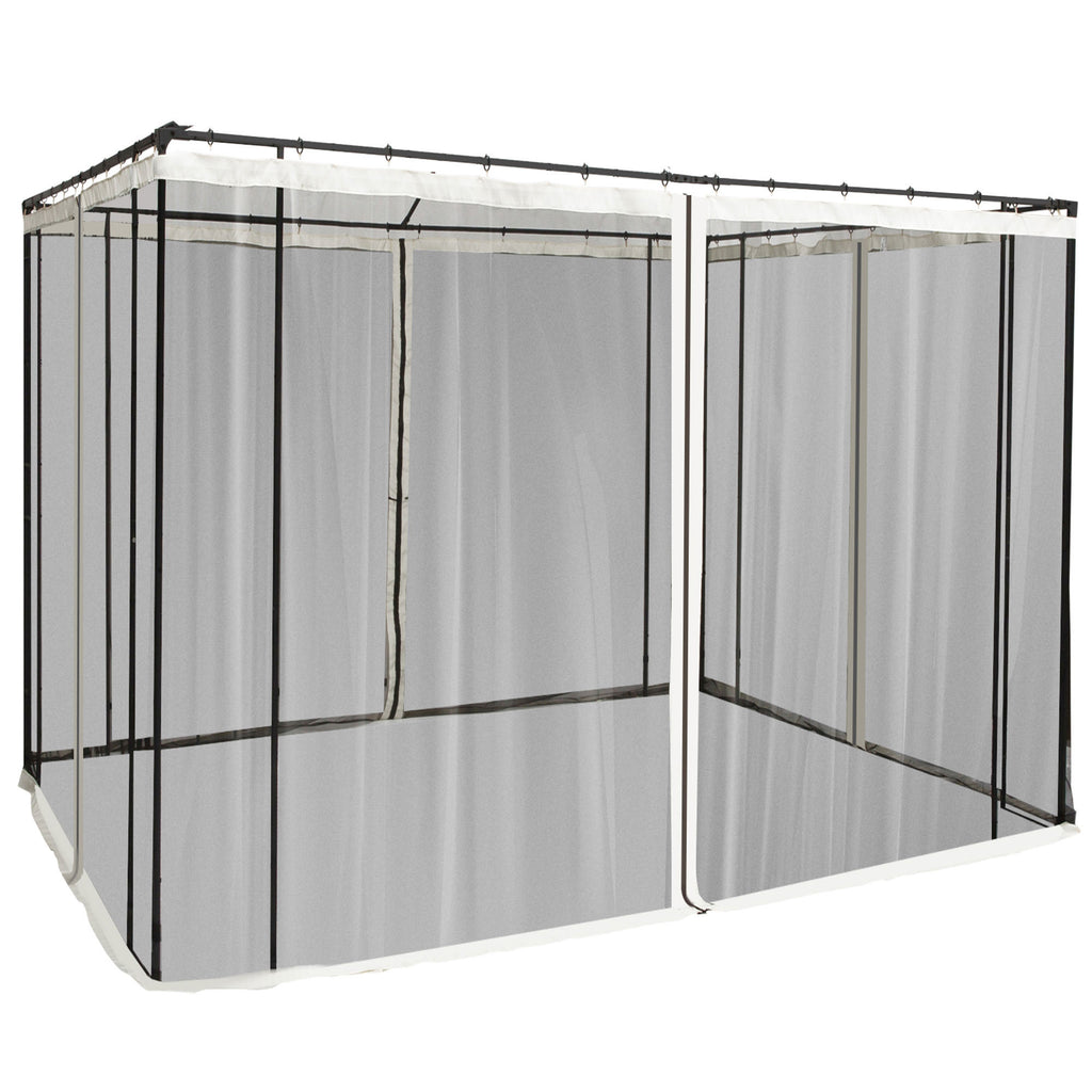 Outsunny 10' x 10' Replacement Mesh Sidewall Netting for Patio Gazebos and Canopy Tents with Zippers (Sidewall Only), Cream