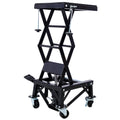 300 lbs Hydraulic Motorcycle Scissor Jack Lift Foot Step Wheels for Small Dirt Bikes,black color