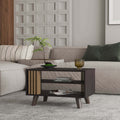 Wenge and Natural Oak Coffee Table with Open Storage