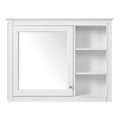 Modern Wall-Mounted Medicine Cabinet with Mirror, 36'' x 28'', White Finish, Adjustable Shelf, MDF and Solid Wood Construction