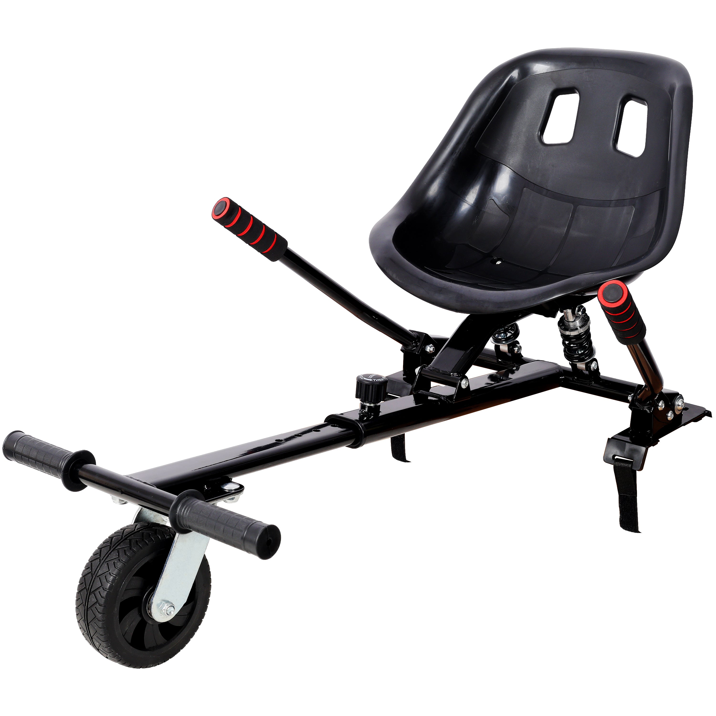 Hoverboard Seat Attachment Go-Kart,Fits 6.5' 8'10' Hoverboards, Heavy Duty Dual Shock Absorber,Sturdy Adjustable Off-Road Frame,Hover Cart for Family Fun,not include Hoverboard,Black