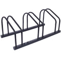 3 Bikes Floor Bike Stand, Bike Parking Rack Garage Bike Storage Stand Indoor/Outdoor 22-28' Wheel Stand, Max. Tire Width 2.15',black painted