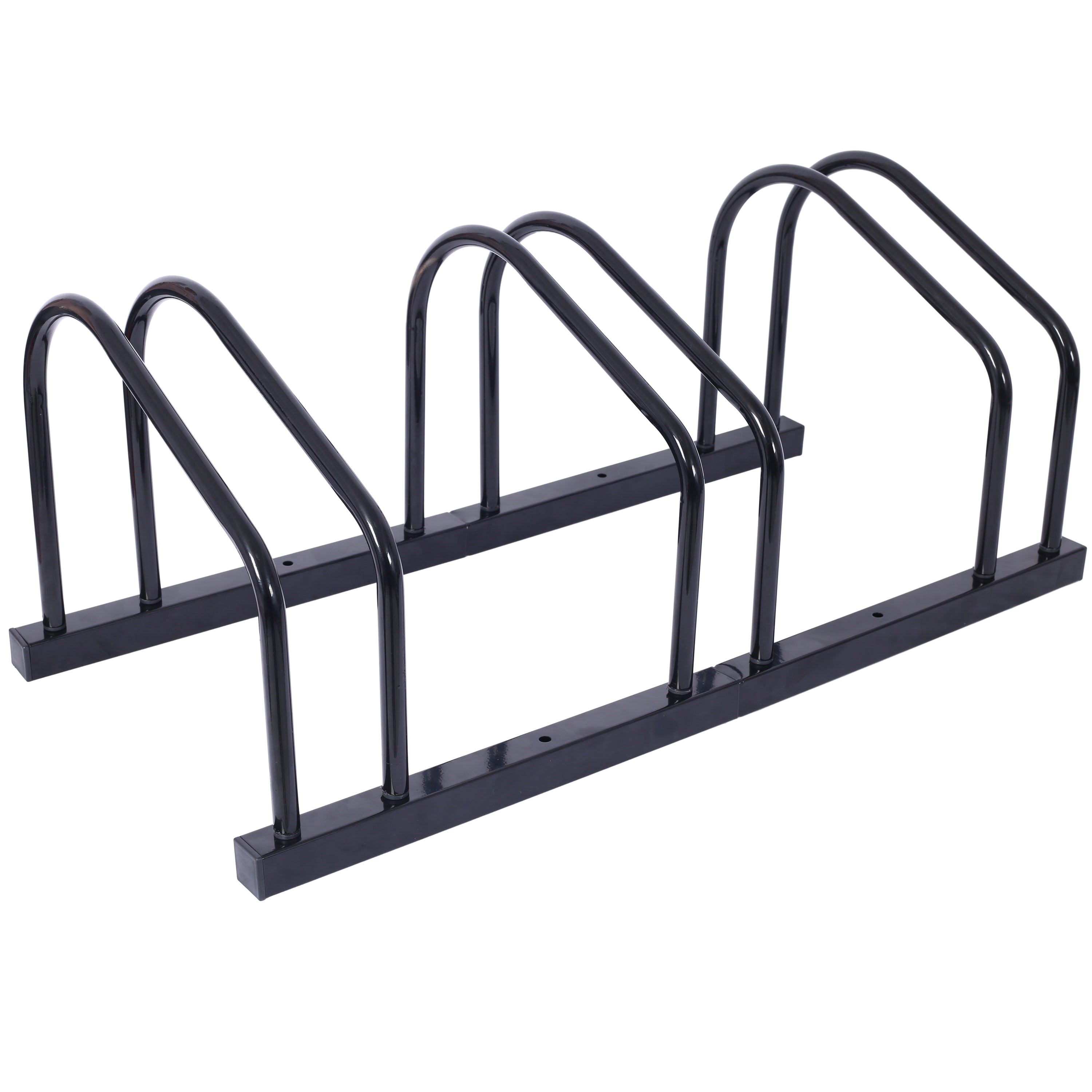 3 Bikes Floor Bike Stand, Bike Parking Rack Garage Bike Storage Stand Indoor/Outdoor 22-28' Wheel Stand, Max. Tire Width 2.15',black painted