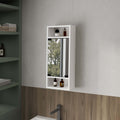 White Medicine Cabinet with Mirrored Door and Open Storage