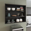 Wally 36' Wide x 30'H 3-Tier Open Wall Cabinet, Wall Shelf, Storage Cabinet, Cube Shelf Bedroom, Office, Living Room, Garage Black
