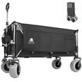 52-inch Extended Heavy-Duty Foldable Utility Wagon, 560lbs, Patented Ultra-Stable Frame, 1:6 Space-Saving Fold, Portable and Collapsible for Beach, Sports, and Garden Use, Black+Gray