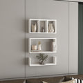 Trego Wall Shelves Set of 3, Modern Floating Shelves for Home Storage and Decoration of Living Rooms, Studios, Office or Bedroom, White