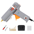 150W Hot Glue Gun, Temperature Adjustable Professional Glue Gun with 6 Copper Nozzles, DIY Craft Repair Thermo Tool with 6Pcs Highly Viscous Glue Sticks, with Black Storage Bag