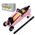 1.5 Ton Low Profile Hydraulic Trolle,Steel Racing Floor Jack,Lifting Range 5'-11.8', with Plastic Case,Pink Color