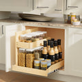 Under Sink Organizers and Storage 19½' W x 21' D, 2 Tier Pull Out Cabinet Organizer with Hard Close, Adjustable Pull Out Cabinet organizer with U Bracket for Bathroom Kitchen(Left)