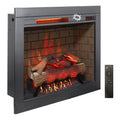 28 inch Infrared Electric Fireplace with Removable Trim kit Insert, Touch Panel Home Decor Heater, Smokeless Firebox With Fire Crackling Sound