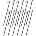 Rebar stake with loop 12pcs Grip Rebar 3/8x 18 Inch Steel Durable Heavy Duty Tent Canopy Ground Stakes with Angled Ends and 1 Inch Loops for Campsites and Canopies