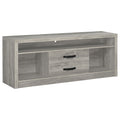 Bergeron Grey Driftwood 2-Drawer Engineered Wood TV Stand in Driftwood Finish with MDF Construction, 59-Inch Wide