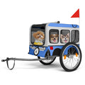 Large Folding Bike Trailer for Dogs - 20×2 1/8 Inches Wheels, Heavy-Duty Steel Frame, Spacious Design, All-Terrain Cycling, Jogging & Camping Adventure, Blue