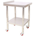 Stainless Steel Prep Table, 24 x 24 x 35-1/2 Inch, 440lbs Load Capacity Heavy Duty Metal Worktable with Backsplash Adjustable Undershelf & 4 Casters, Commercial Workstation for Kitchen Restaurant