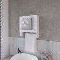 White Medicine Cabinet with Towel Bar and Included Mirror