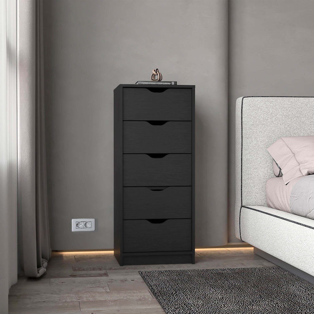 Wenge 5 Narrow Drawer Dresser