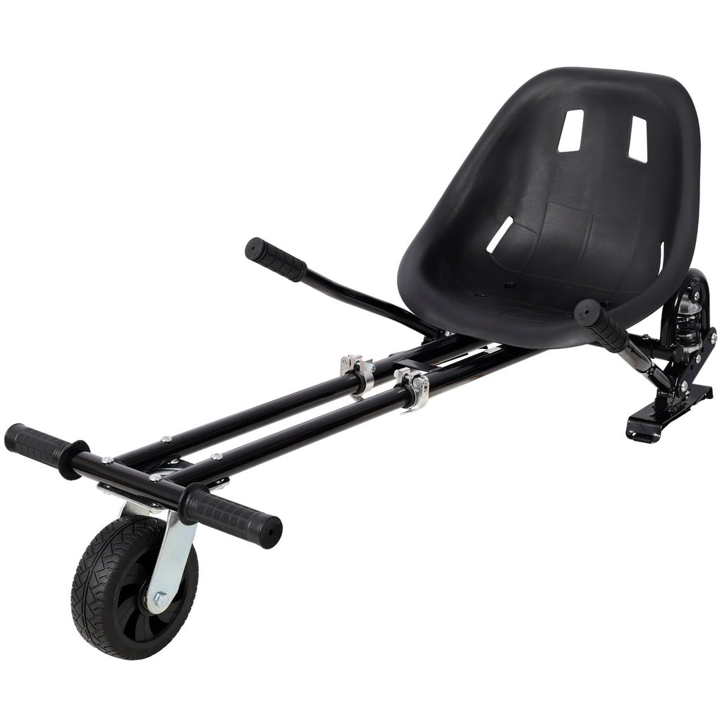 Hoverboard Seat Attachment Go-Kart,Fits 6.5' 8'10' Hoverboards, Heavy Duty Dual Pole & Dual Shock Absorber,Sturdy Adjustable Off-Road Frame,Hover Cart for Family Fun,not include Hoverboard,Black