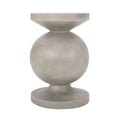 Modern End Table with Pedestal Base in Natural Magnesium Oxide, 17.25' x 17.25' x 26.50'