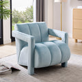 Velmor Contemporary Velvet Accent Armchair, Blue